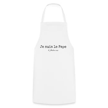 Odile Deray - Le Pape et la soeur - Tablier de cuisine - blanc - Devant - AI Model Male 185 dark (185cm)