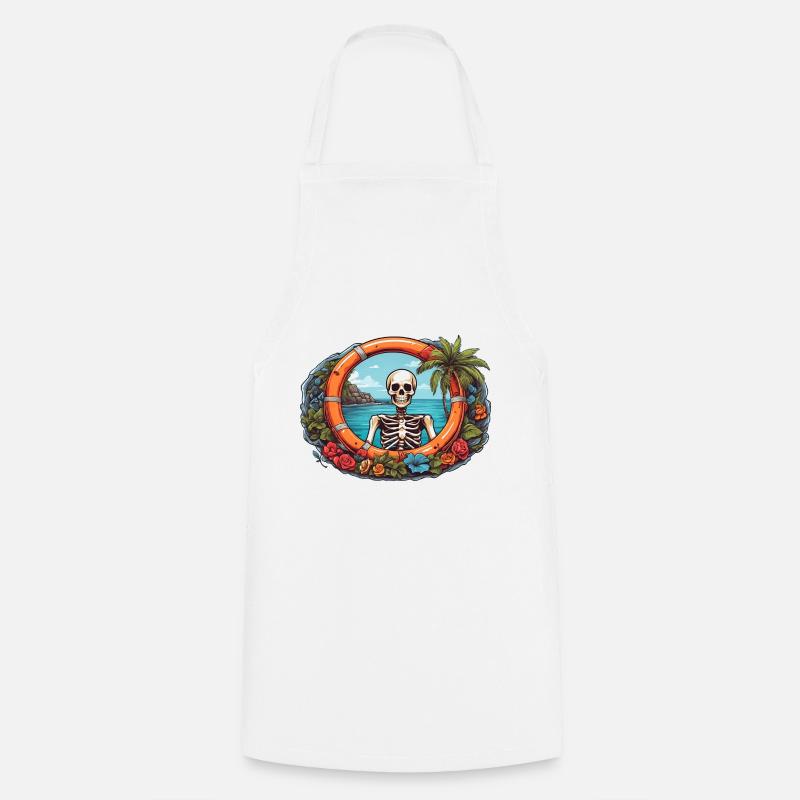 Tropical Skeleton - Cooking Apron - white