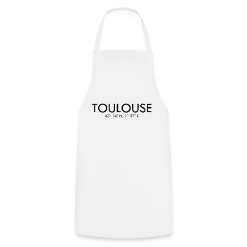 Toulouse France Coordinates Latitude Longitude - Kochschürze - Weiß - Vorne - AI Model Male 185 dark (185cm)
