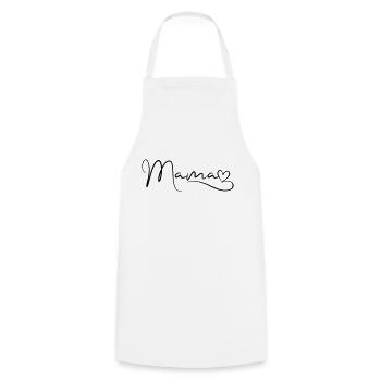 Mom Font with Heart - Cooking Apron - white - Front - AI Model Male 185 dark (185cm)