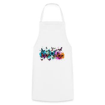 schmetterling,bunt,blumen,graffiti - Kochschürze - Weiß - Vorne - AI Model Male 185 dark (185cm)