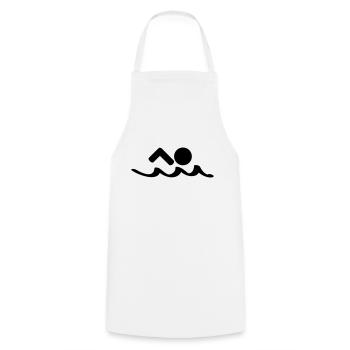 schwimmen - Kochschürze - Weiß - Vorne - AI Model Male 185 dark (185cm)