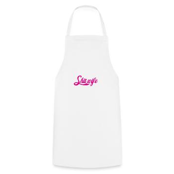 Shit wife - Cooking Apron - white - Front - AI Model Male 185 dark (185cm)
