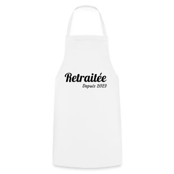 Retirement Retired Ruhestand Retraite Retraitée - Cooking Apron - white - Front - AI Model Male 185 dark (185cm)
