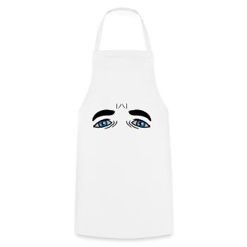 Blue Sad Eyes Design - Cooking Apron - white - Front - AI Model Male 185 dark (185cm)