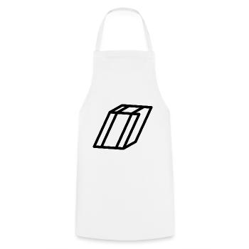 Outline Letter I - Cooking Apron - white - Front - AI Model Male 185 dark (185cm)