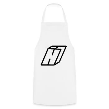 Outline Letter H - Cooking Apron - white - Front - AI Model Male 185 dark (185cm)