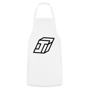 Outline Letter J - Cooking Apron - white - Front - AI Model Male 185 dark (185cm)