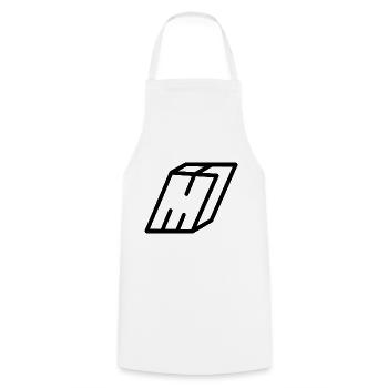 Outline Letter M - Cooking Apron - white - Front - AI Model Male 185 dark (185cm)