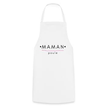 MAMAN poule - Tablier de cuisine - blanc - Devant - AI Model Male 185 dark (185cm)