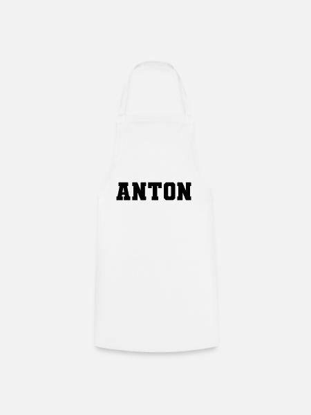 Name - Anton - Kochschürze - Weiß