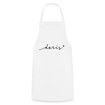 Nom cursif de Doris - Tablier de cuisine - blanc - Devant - AI Model Male 185 dark (185cm)