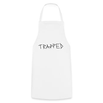 Trapped punk schriftzug schwarz - Kochschürze - Weiß - Vorne - AI Model Male 185 dark (185cm)