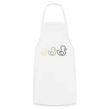 Canards pixellisés - Tablier de cuisine - blanc - Devant - AI Model Male 185 dark (185cm)
