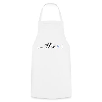 Theo Name Calligraphy Font - Cooking Apron - white - Front - AI Model Male 185 dark (185cm)