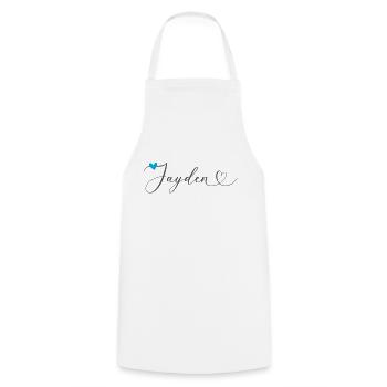 Jayden Surname First name Calligraphy Heart - Cooking Apron - white - Front - AI Model Male 185 dark (185cm)