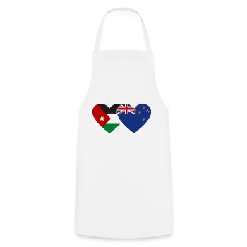 Drapeau de la Jordanie Nouvelle-Zélande Coeur - Tablier de cuisine - blanc - Devant - AI Model Male 185 dark (185cm)