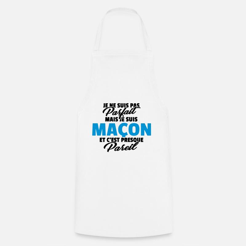 Pas parfait mais maçon - Tablier de cuisine - blanc