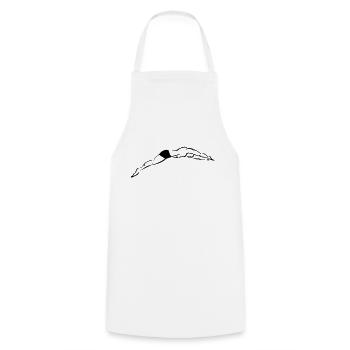 swimmer plunge - Cooking Apron - white - Front - AI Model Male 185 dark (185cm)