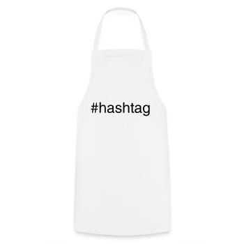 #hashtag - Cooking Apron - white - Front - AI Model Male 185 dark (185cm)