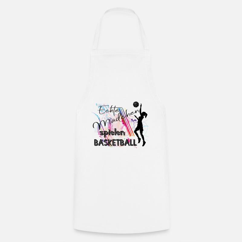 Echte Mädchen spielen Basketball - Kochschürze - Weiß