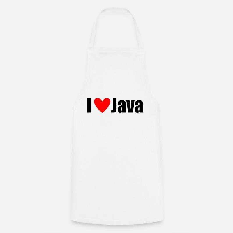 I LOVE Java - Kochschürze - Weiß