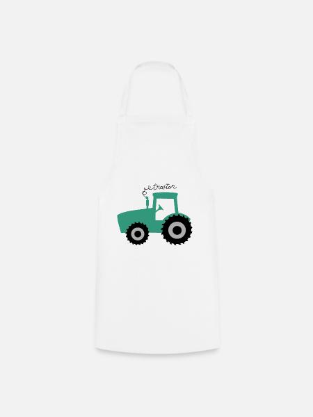 Traktor - Kochschürze - Weiß