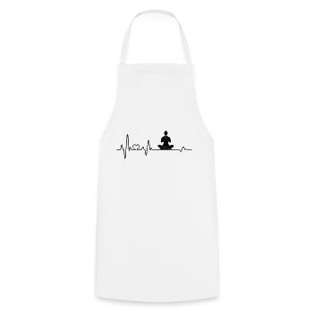 Yoga Meditation meditieren Namaste Yogi Pulsschlag - Kochschürze - Weiß - Vorne - AI Model Male 185 dark (185cm)
