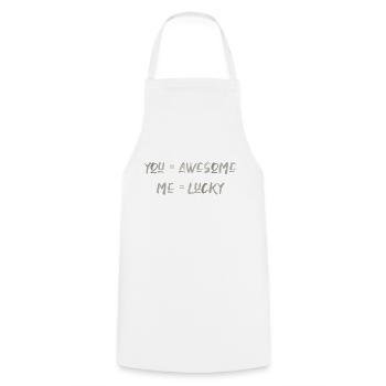 vous êtes génial amour Saint-Valentin en disant police - Tablier de cuisine - blanc - Devant - AI Model Male 185 dark (185cm)