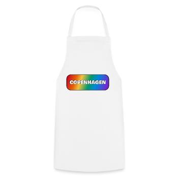 COPENHAGUE RAINBOW HAPPY PRIDE - Tablier de cuisine - blanc - Devant - AI Model Male 185 dark (185cm)