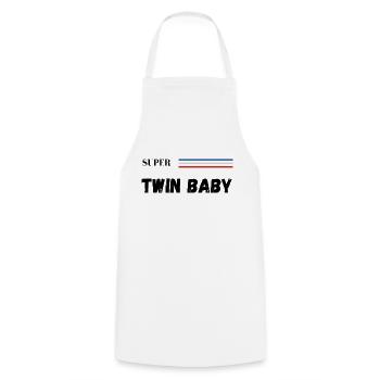 super twin baby - t-shirt assorti - Tablier de cuisine - blanc - Devant - AI Model Male 185 dark (185cm)
