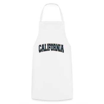 Kalifornien - Kochschürze - Weiß - Vorne - AI Model Male 185 dark (185cm)