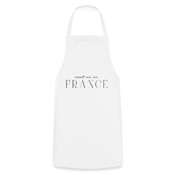 Rencontrez-moi en France - Ich liebe Frankreich - Tablier de cuisine - blanc - Devant - AI Model Male 185 dark (185cm)