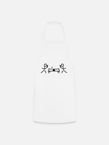 Table tennis table and rackets - Cooking Apron - white