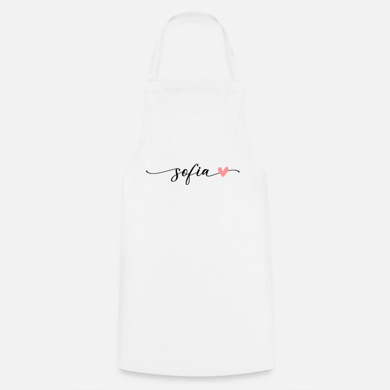 Sofia nom calligraphie police - Tablier de cuisine - blanc