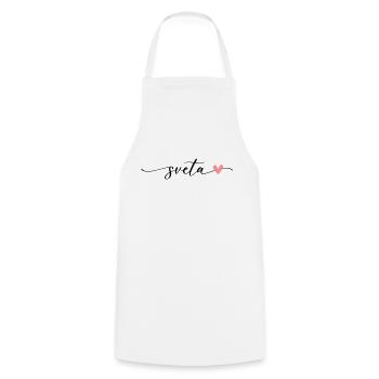 Sveta Name Calligraphy Font - Cooking Apron - white - Front - AI Model Male 185 dark (185cm)