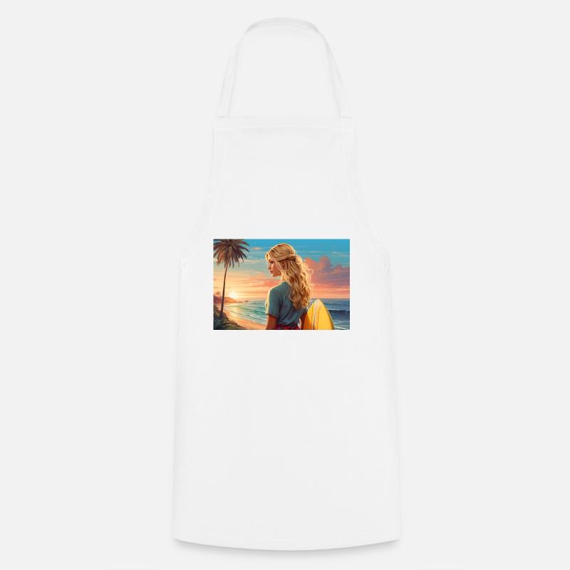 Fille surfeuse - Tablier de cuisine - blanc