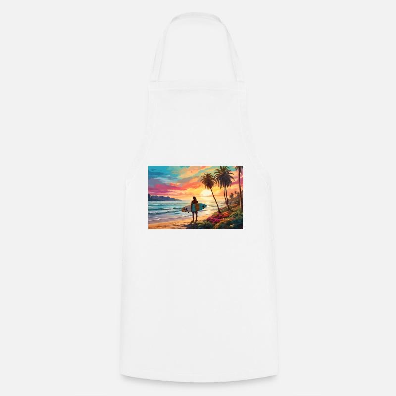 Surfing & Waves - Cooking Apron - white
