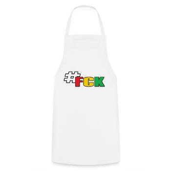 #FCK - Kochschürze - Weiß - Vorne - AI Model Male 185 dark (185cm)