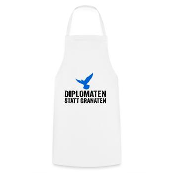 Diplomaten statt Granaten - Kochschürze - Weiß - Vorne - AI Model Male 185 dark (185cm)