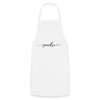 Sandro Nom Calligraphie Police - Tablier de cuisine - blanc - Devant - AI Model Male 185 dark (185cm)