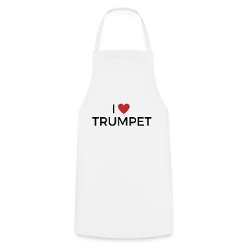 Ich liebe Trompete - I love Trumpet - Cooking Apron - white - Front - AI Model Male 185 dark (185cm)