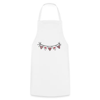 Heart Garland Hearts - Cooking Apron - white - Front - AI Model Male 185 dark (185cm)
