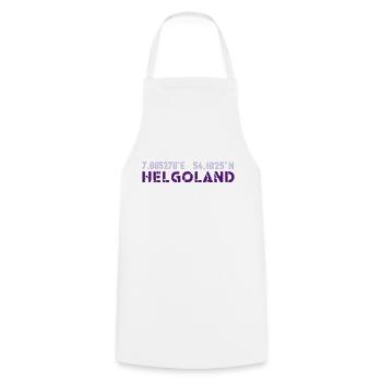 Helgoland Koordinaten - Kochschürze - Weiß - Vorne - AI Model Male 185 dark (185cm)