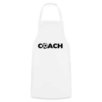 Soccer Ball Coach Logo Design - Kochschürze - Weiß - Vorne - AI Model Male 185 dark (185cm)