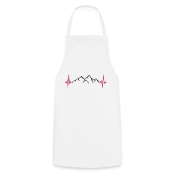 mountains frequency pulse heartbeat mountains excursion wan - Cooking Apron - white - Front - AI Model Male 185 dark (185cm)