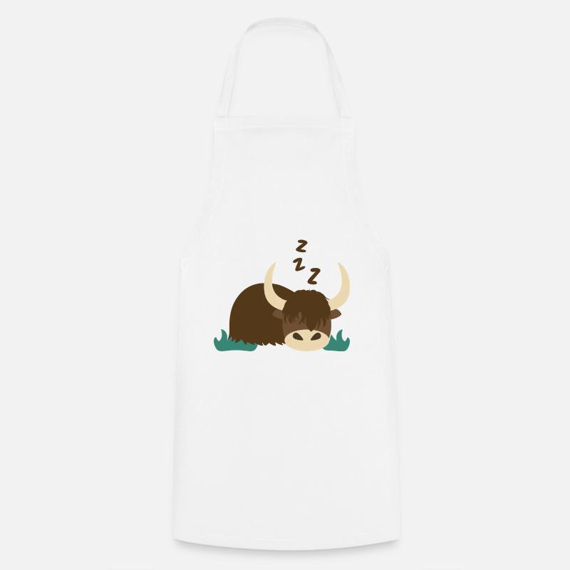 Yak endormi - Tablier de cuisine - blanc