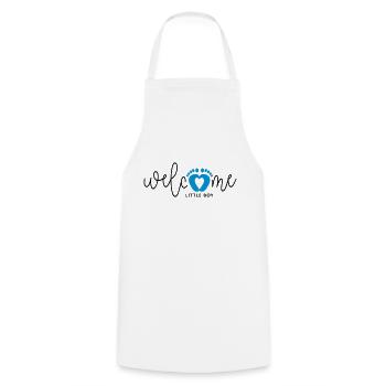 Baby boy is born. birth cards. - Cooking Apron - white - Front - AI Model Male 185 dark (185cm)