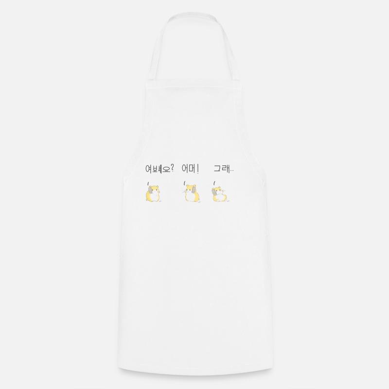 Hamster Téléphone Corée - Tablier de cuisine - blanc
