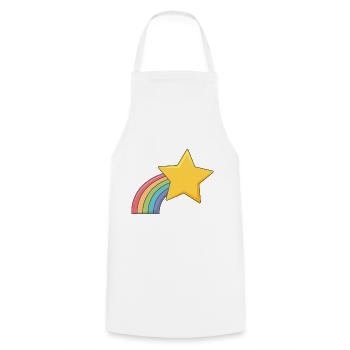 Arc-en-ciel Étoile filante - Tablier de cuisine - blanc - Devant - AI Model Male 185 dark (185cm)